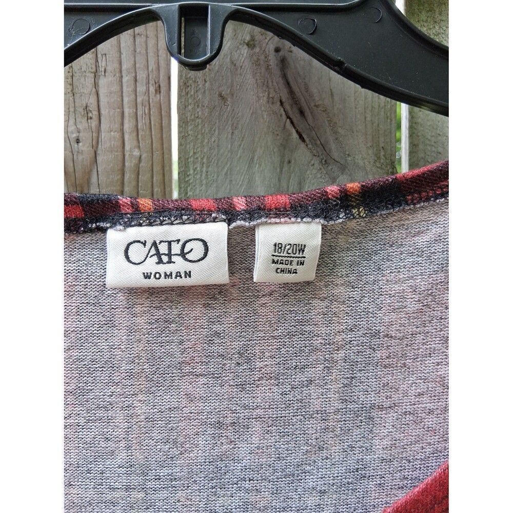 008 Women's Top 18/20W by Cato Red Plaid Huge Cross - Picture 2 of 5
